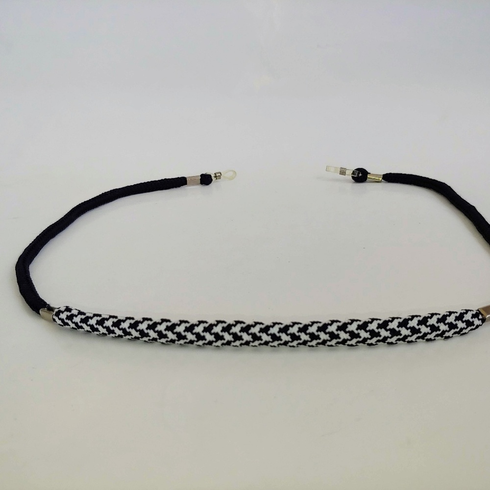 Cotton Pattern Nylon Eyeglasses Cord (Black)